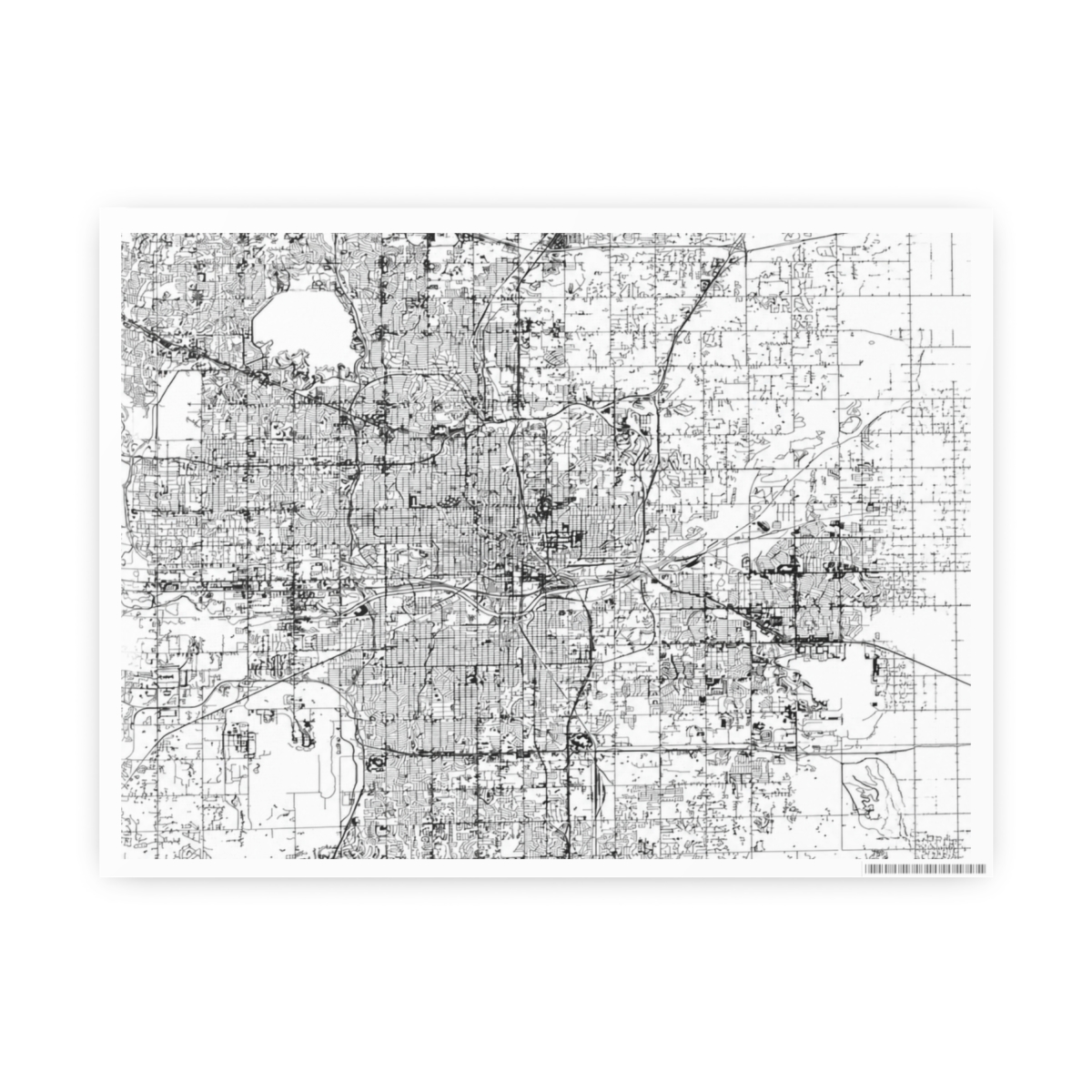 Oklahoma City White Map Posters | Ana Huang