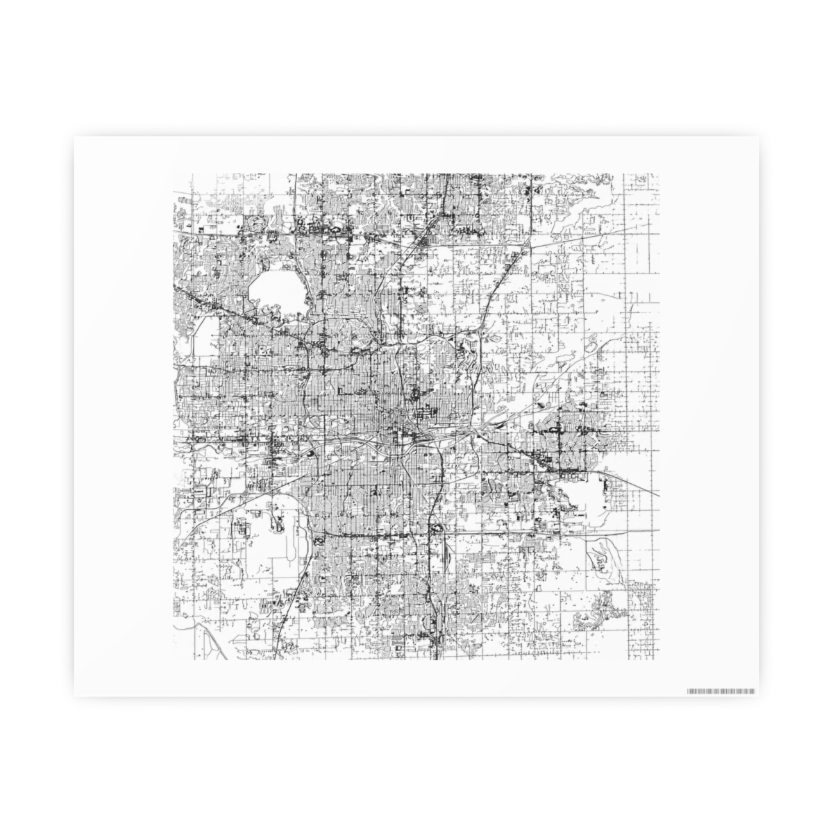 Oklahoma City White Map Posters | Ana Huang - alternate angle 2, merchandise