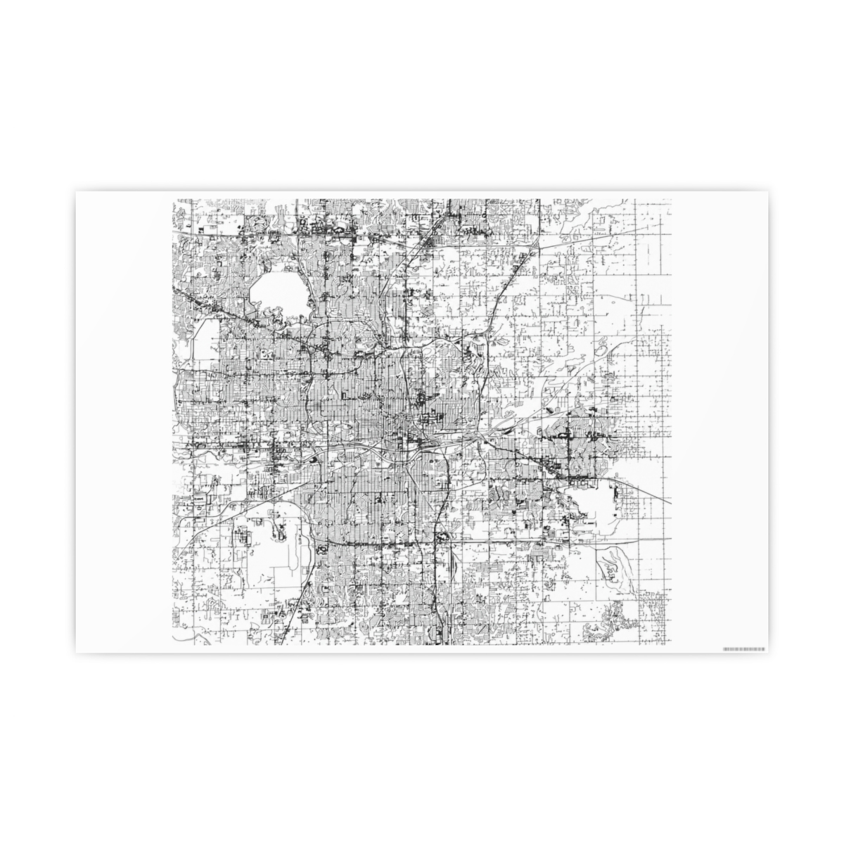 Oklahoma City White Map Posters | Ana Huang - alternate angle 5, merchandise