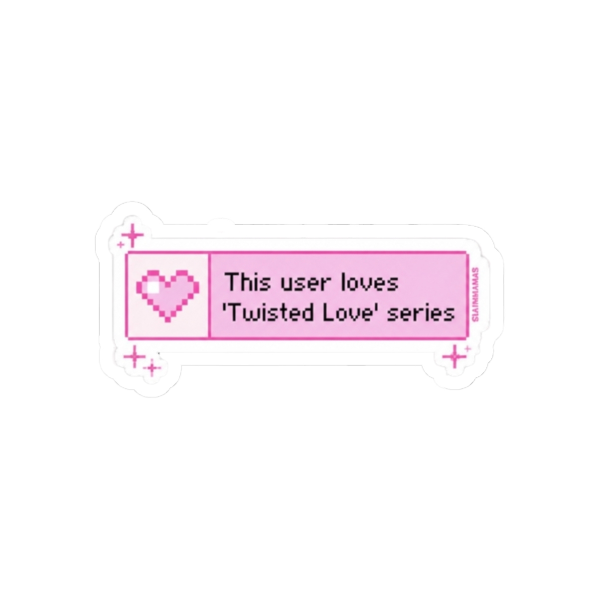 This user loves the 'Twisted Love' / Ana Huang Books 8 Bit Pixel Heart Pastel Pink Bookish Aesthetic - alternate angle 3, merchandise