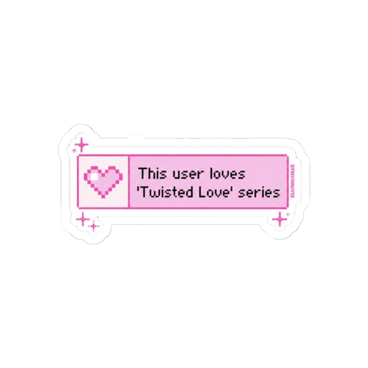 This user loves the 'Twisted Love' / Ana Huang Books 8 Bit Pixel Heart Pastel Pink Bookish Aesthetic - alternate angle 2, merchandise