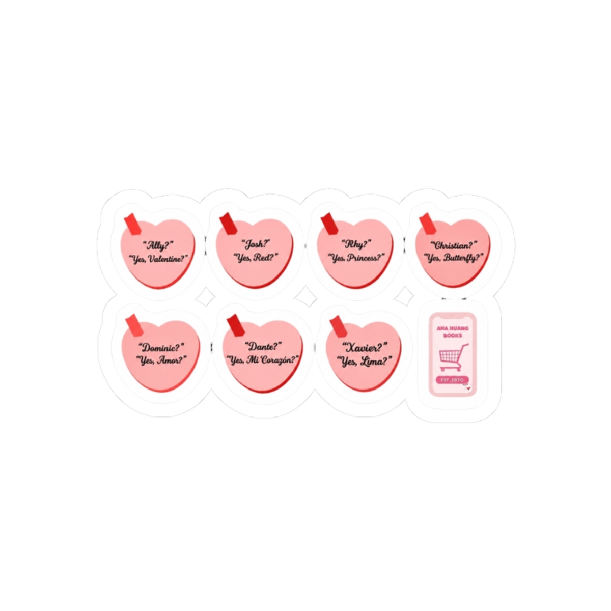 Ana Huang pink bookish pack - alternate angle 3, merchandise